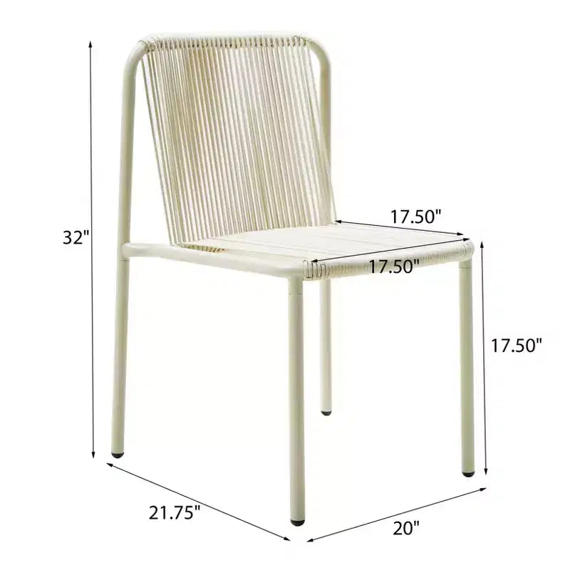 Christopher Knight Home Balfour - Lot de 2 chaises de salle à manger modernes empilables en rotin et fer forgé pour l'extérieur