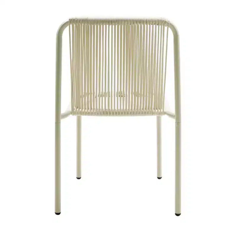 Christopher Knight Home Balfour - Lot de 2 chaises de salle à manger modernes empilables en rotin et fer forgé pour l'extérieur