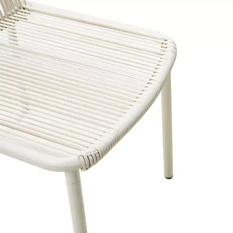 Christopher Knight Home Balfour - Lot de 2 chaises de salle à manger modernes empilables en rotin et fer forgé pour l'extérieur