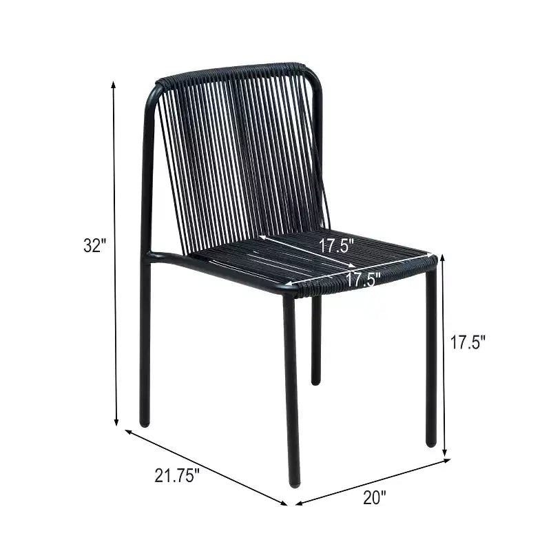 Christopher Knight Home Balfour - Lot de 2 chaises de salle à manger modernes empilables en rotin et fer forgé pour l'extérieur