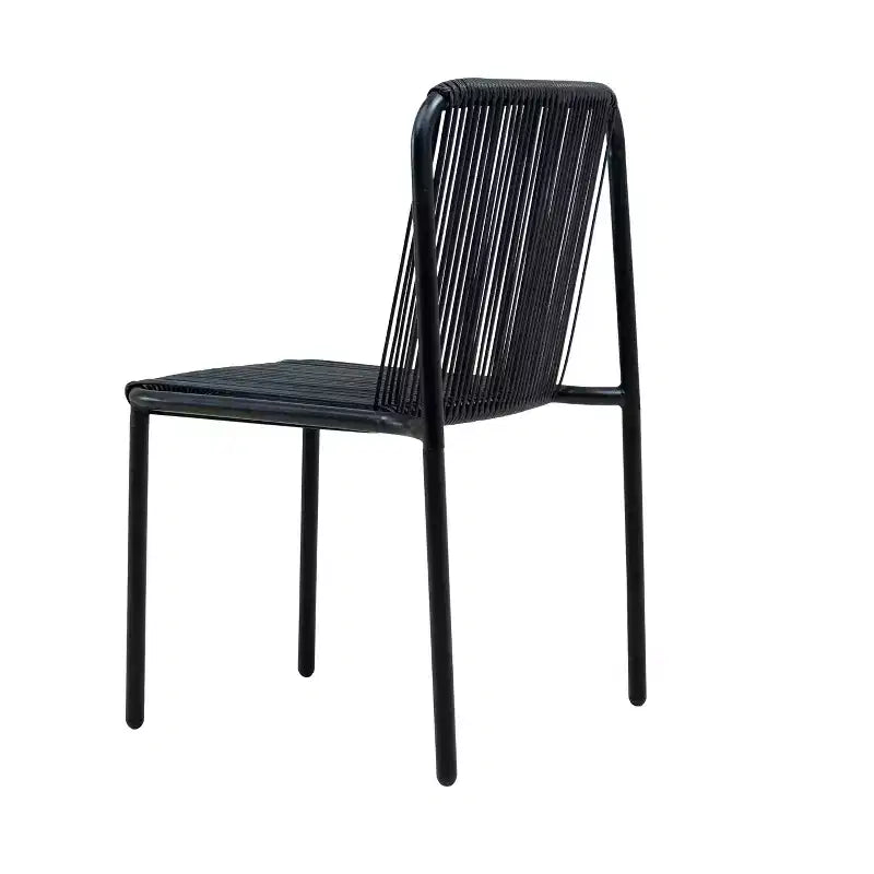 Christopher Knight Home Balfour - Lot de 2 chaises de salle à manger modernes empilables en rotin et fer forgé pour l'extérieur
