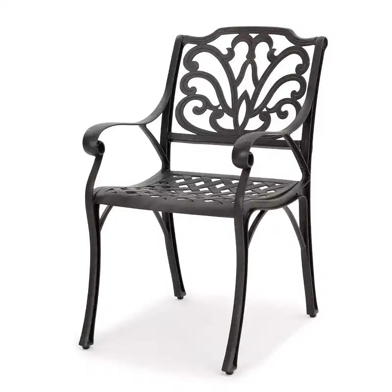 GDFStudio Fonzo Chaises de salle à manger d'extérieur en fonte d'aluminium (Lot de 2), Bronze