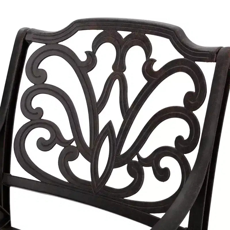 GDFStudio Fonzo Chaises de salle à manger d'extérieur en fonte d'aluminium (Lot de 2), Bronze