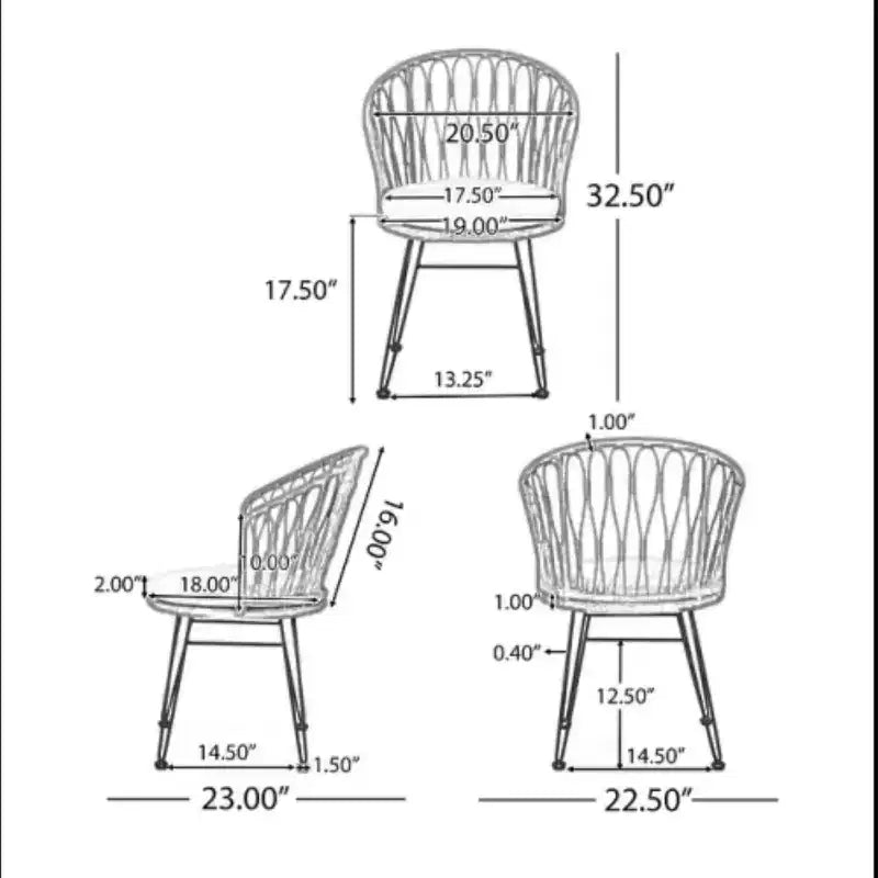 Christopher Knight Home Tavon Chaises de salle à manger d'extérieur en osier et métal avec coussin (Lot de 2)