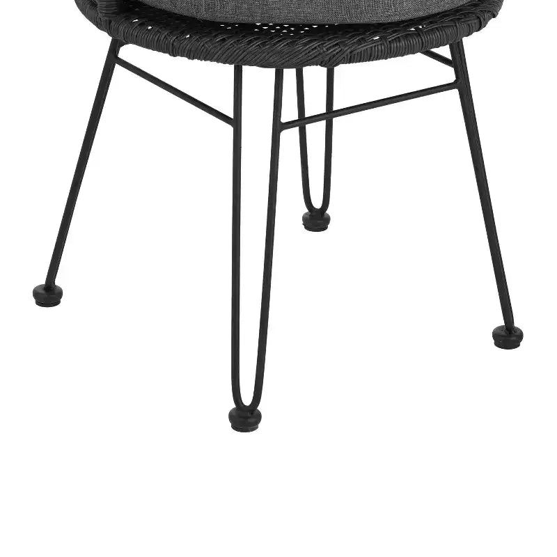 Christopher Knight Home Tavon Chaises de salle à manger d'extérieur en osier et métal avec coussin (Lot de 2)