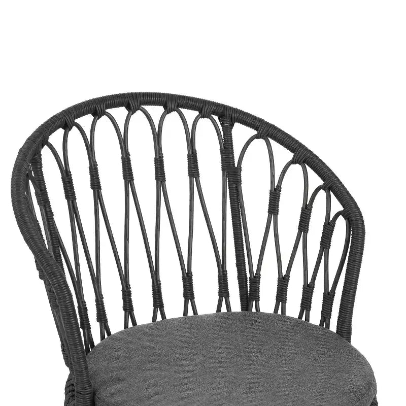 Christopher Knight Home Tavon Chaises de salle à manger d'extérieur en osier et métal avec coussin (Lot de 2)