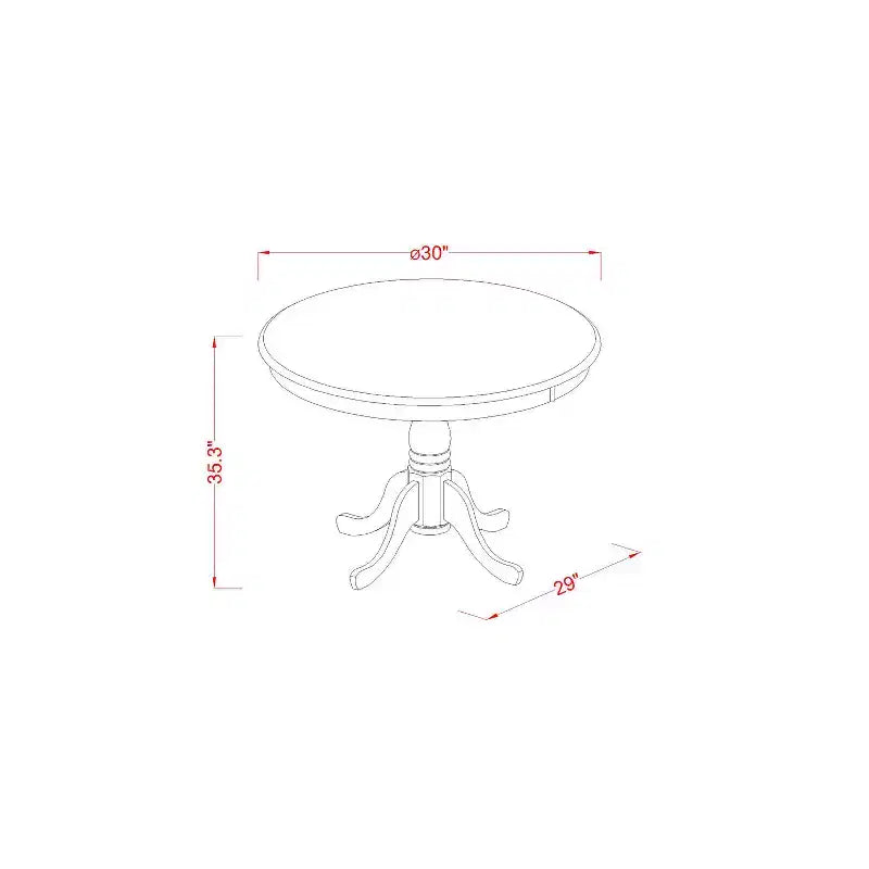 Petite table à manger ronde – Hêtre, 76 cm, piètement central, 2 places