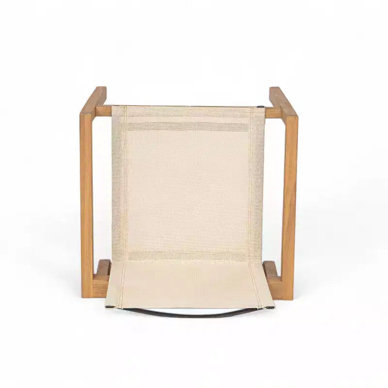 Chaise de salle à manger GDFStudio Aurelia en acacia et mailles de style minimaliste pour l'extérieur (Lot de 2)