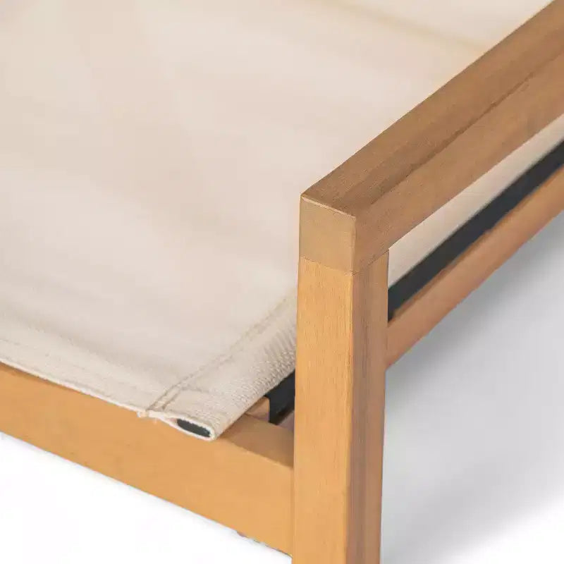 Chaise de salle à manger GDFStudio Aurelia en acacia et mailles de style minimaliste pour l'extérieur (Lot de 2)