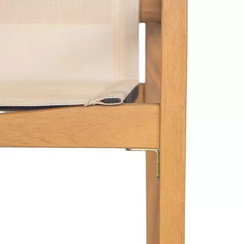 Chaise de salle à manger GDFStudio Aurelia en acacia et mailles de style minimaliste pour l'extérieur (Lot de 2)