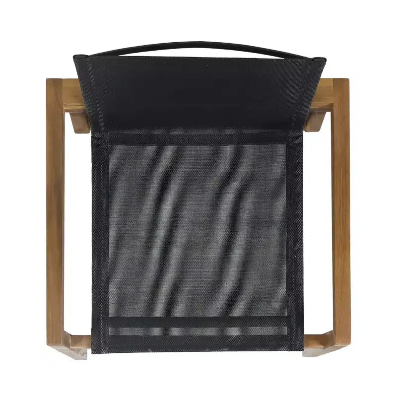 Chaise de salle à manger GDFStudio Aurelia en acacia et mailles de style minimaliste pour l'extérieur (Lot de 2)
