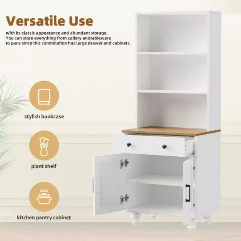Meuble de rangement de ferme – 4 pieds en bois massif en forme de gourde, garde-manger de cuisine, 160 cm H