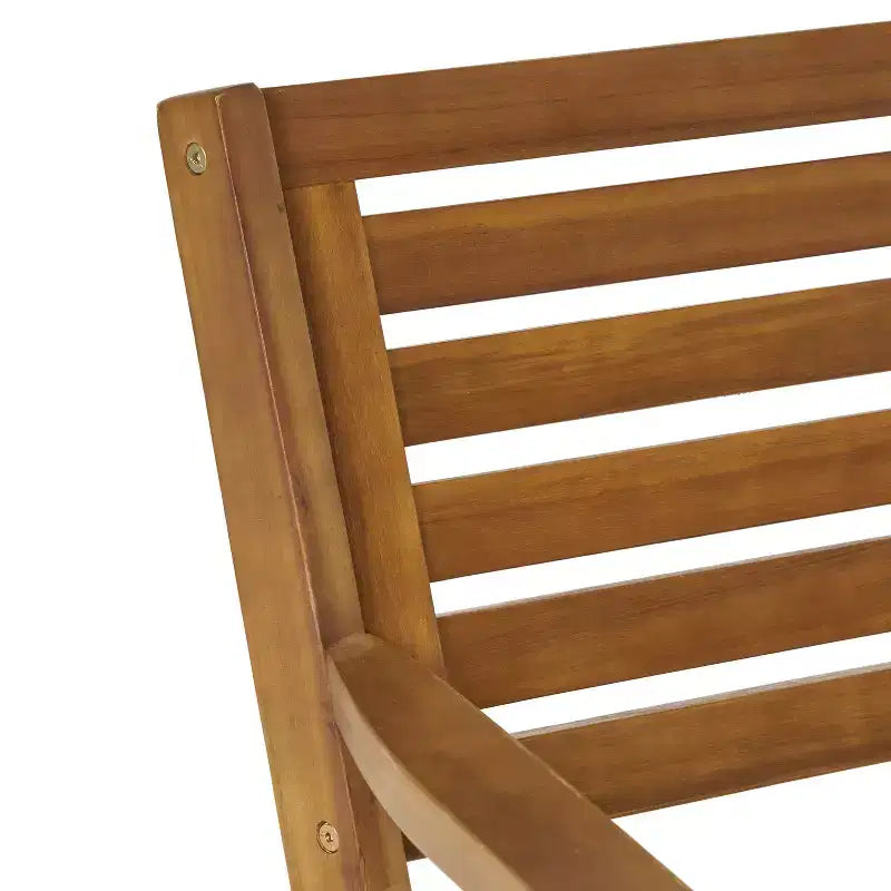 Chaises de salle à manger d'extérieur en bois d'acacia Baia de GDFStudio avec coussin (lot de 2)
