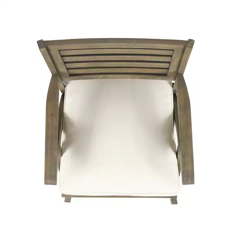 Chaises de salle à manger d'extérieur en bois d'acacia Baia de GDFStudio avec coussin (lot de 2)