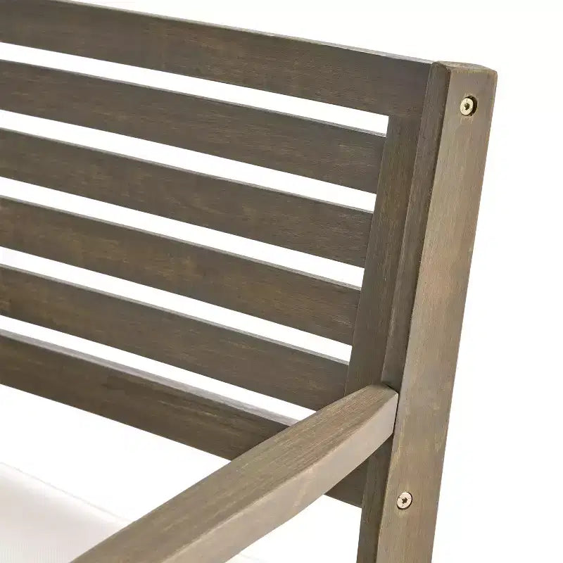 Chaises de salle à manger d'extérieur en bois d'acacia Baia de GDFStudio avec coussin (lot de 2)