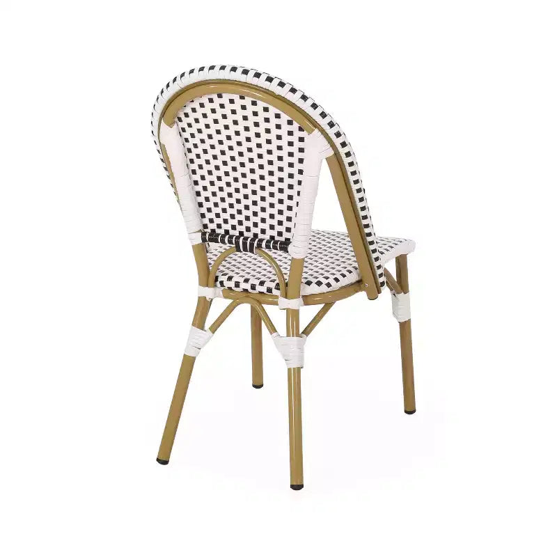 GDFStudio Brandy Chaises de bistro d'extérieur en osier tressé (Lot de 4)