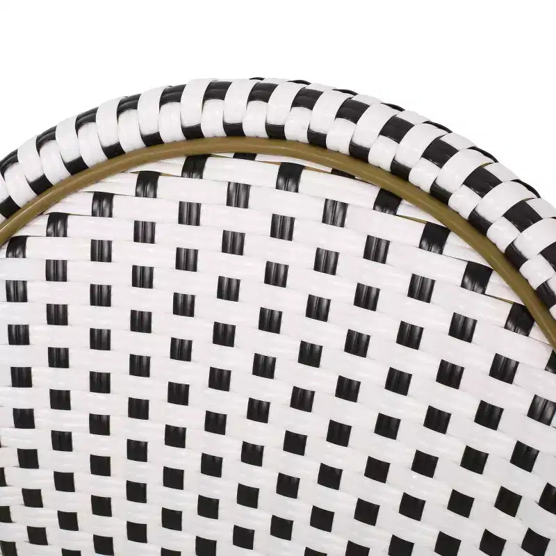 GDFStudio Brandy Chaises de bistro d'extérieur en osier tressé (Lot de 4)