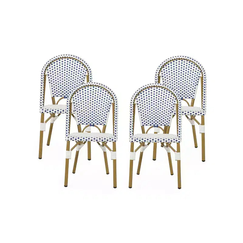GDFStudio Brandy Chaises de bistro d'extérieur en osier tressé (Lot de 4)