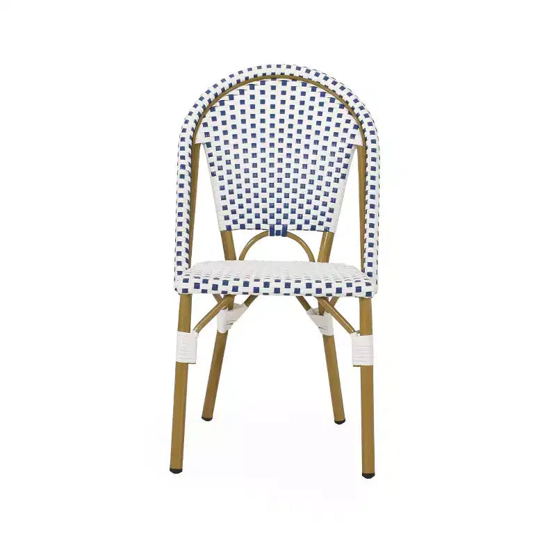 GDFStudio Brandy Chaises de bistro d'extérieur en osier tressé (Lot de 4)