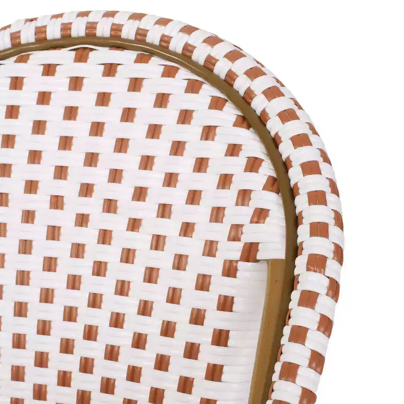 GDFStudio Brandy Chaises de bistro d'extérieur en osier tressé (Lot de 4)