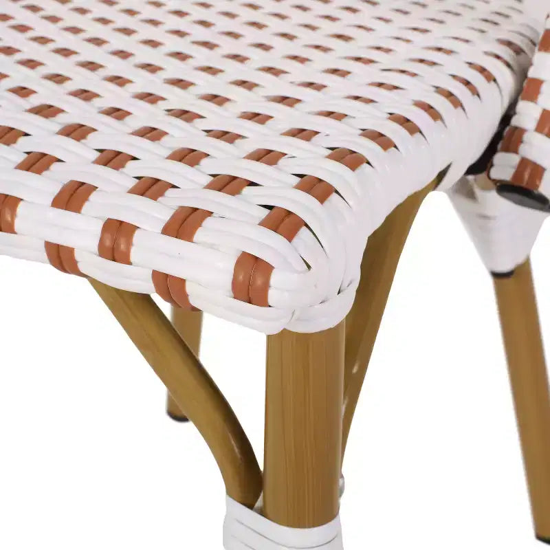 GDFStudio Brandy Chaises de bistro d'extérieur en osier tressé (Lot de 4)