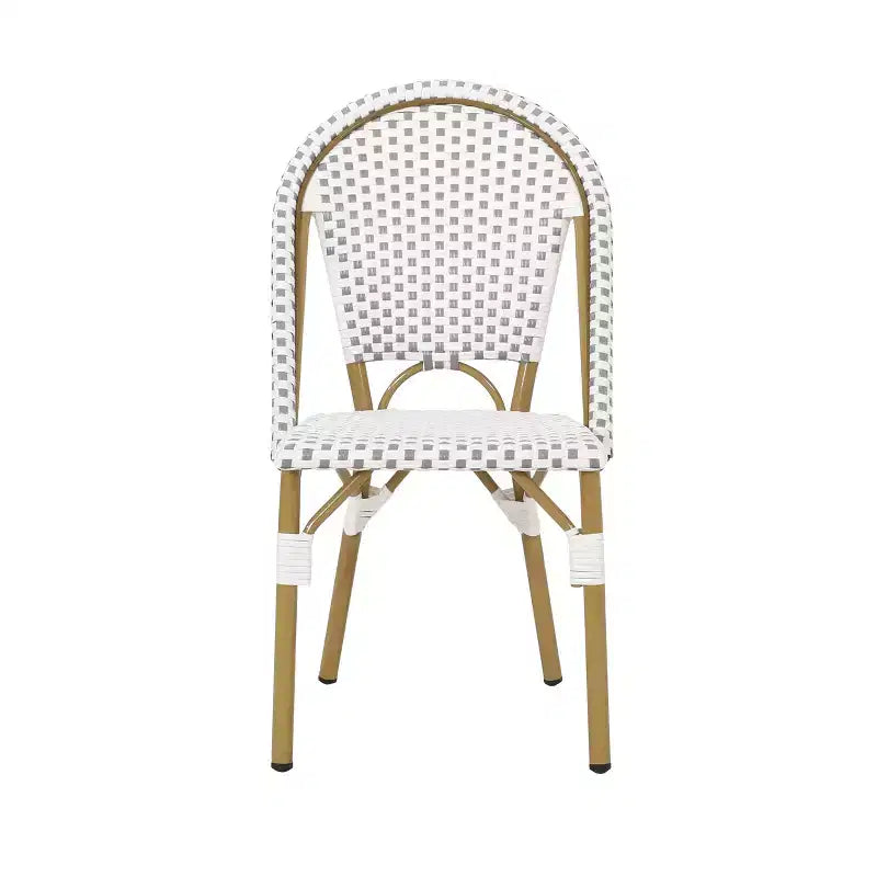 GDFStudio Brandy Chaises de bistro d'extérieur en osier tressé (Lot de 4)
