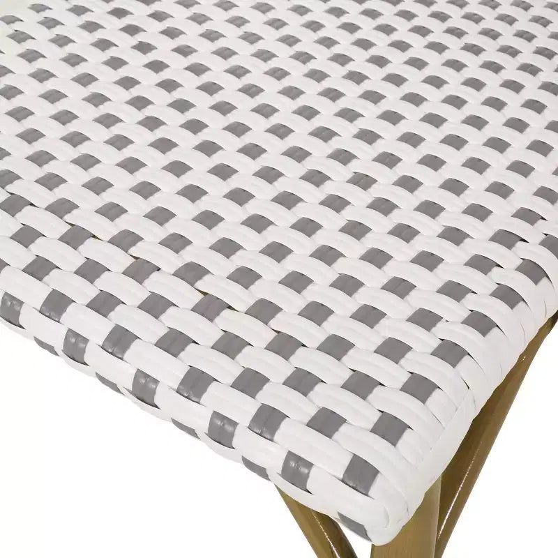 GDFStudio Brandy Chaises de bistro d'extérieur en osier tressé (Lot de 4)