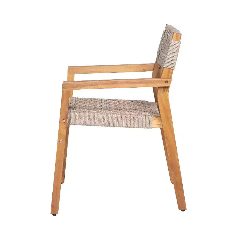 Christopher Knight Home Hamon Chaise de salle à manger d'extérieur en bois d'acacia tressé (Lot de 4)