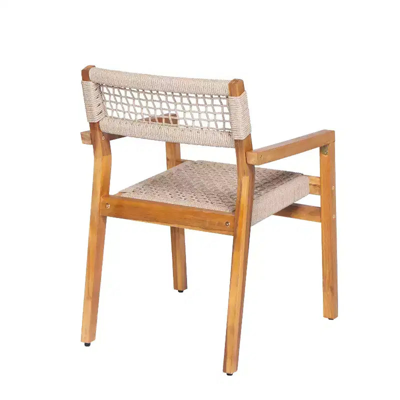 Christopher Knight Home Hamon Chaise de salle à manger d'extérieur en bois d'acacia tressé (Lot de 4)