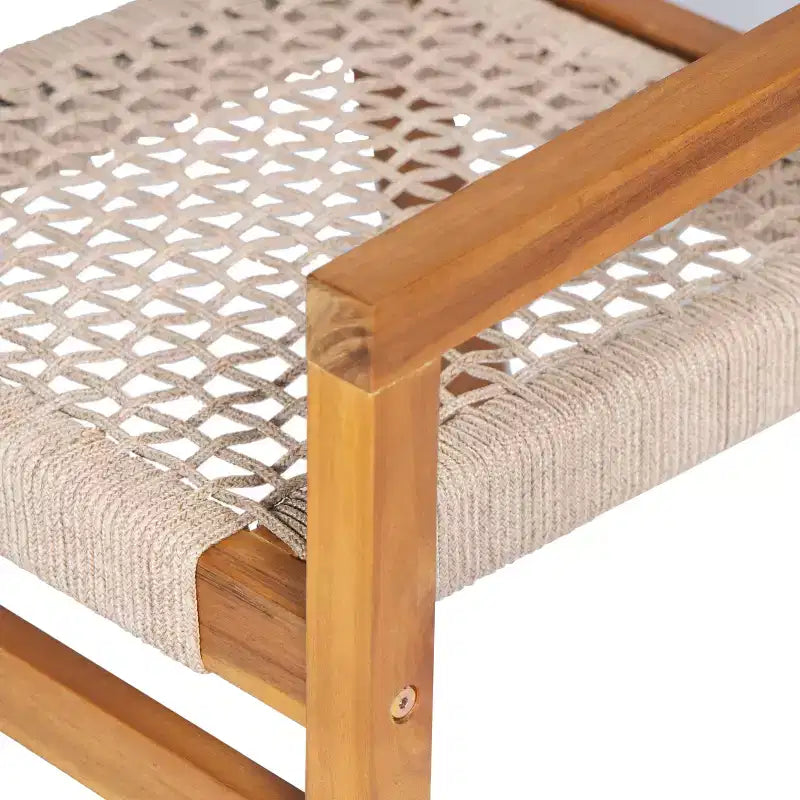 Christopher Knight Home Hamon Chaise de salle à manger d'extérieur en bois d'acacia tressé (Lot de 4)