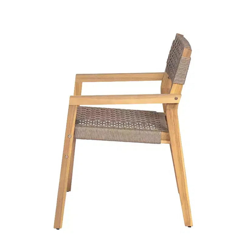 Christopher Knight Home Hamon Chaise de salle à manger d'extérieur en bois d'acacia tressé (Lot de 4)
