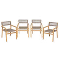 Christopher Knight Home Hamon Outdoor Rope Woven Acacia Wood Dining Chair (Set of 4)