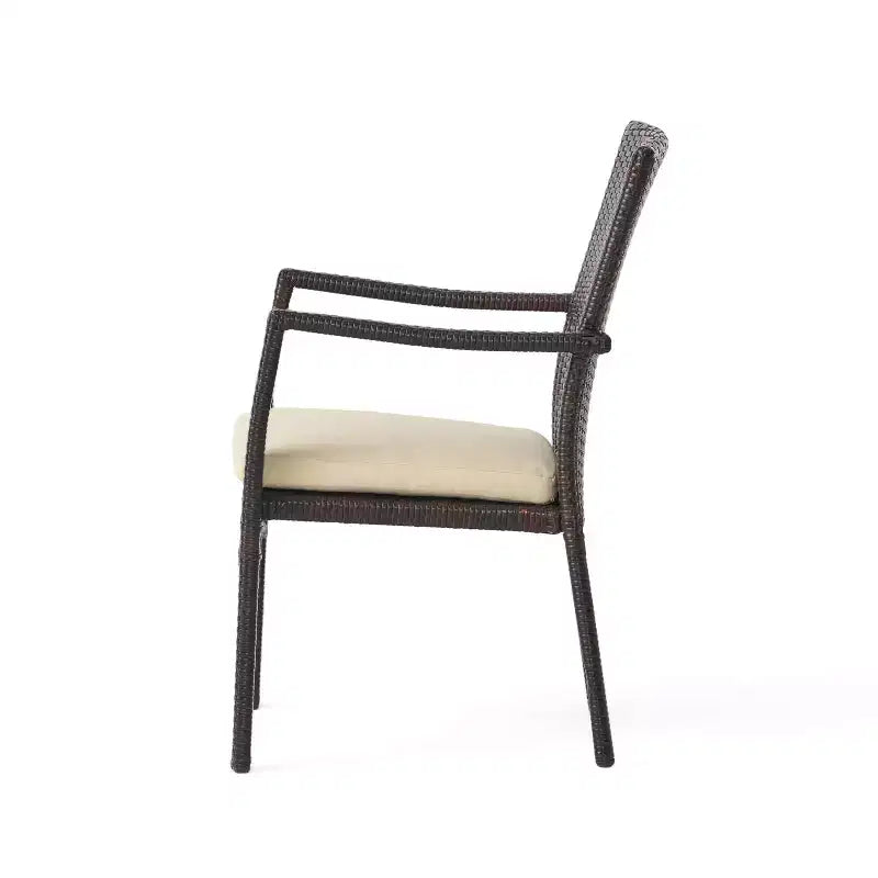 Christopher Knight Home Ruple Chaises de salle à manger d'extérieur en osier et fer avec coussins résistants à l'eau (Lot de 2)