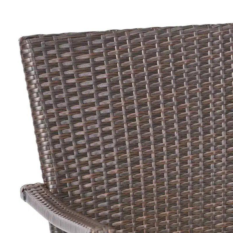 Christopher Knight Home Ruple Chaises de salle à manger d'extérieur en osier et fer avec coussins résistants à l'eau (Lot de 2)