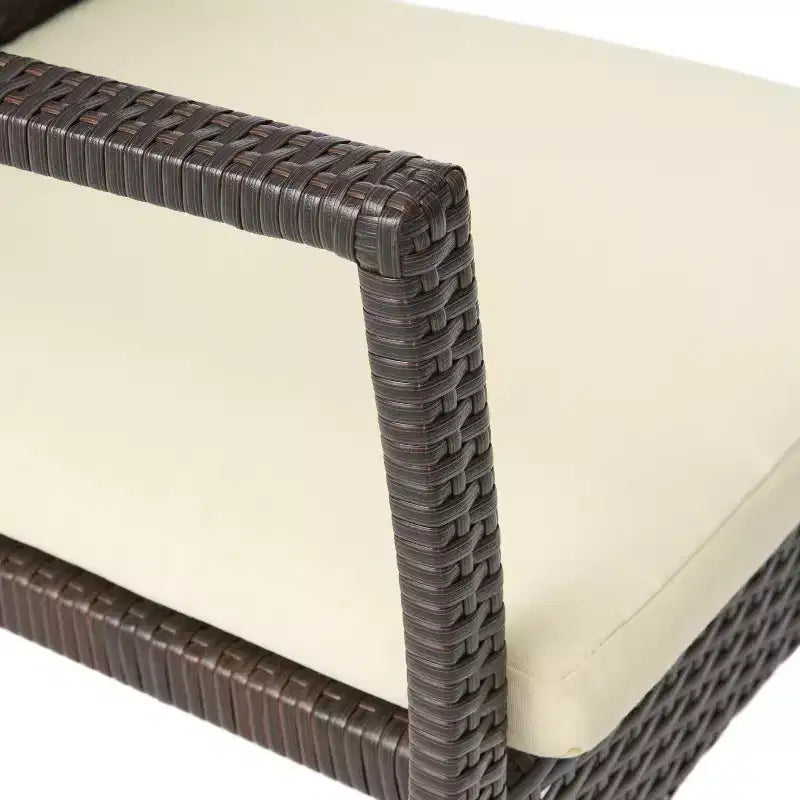 Christopher Knight Home Ruple Chaises de salle à manger d'extérieur en osier et fer avec coussins résistants à l'eau (Lot de 2)
