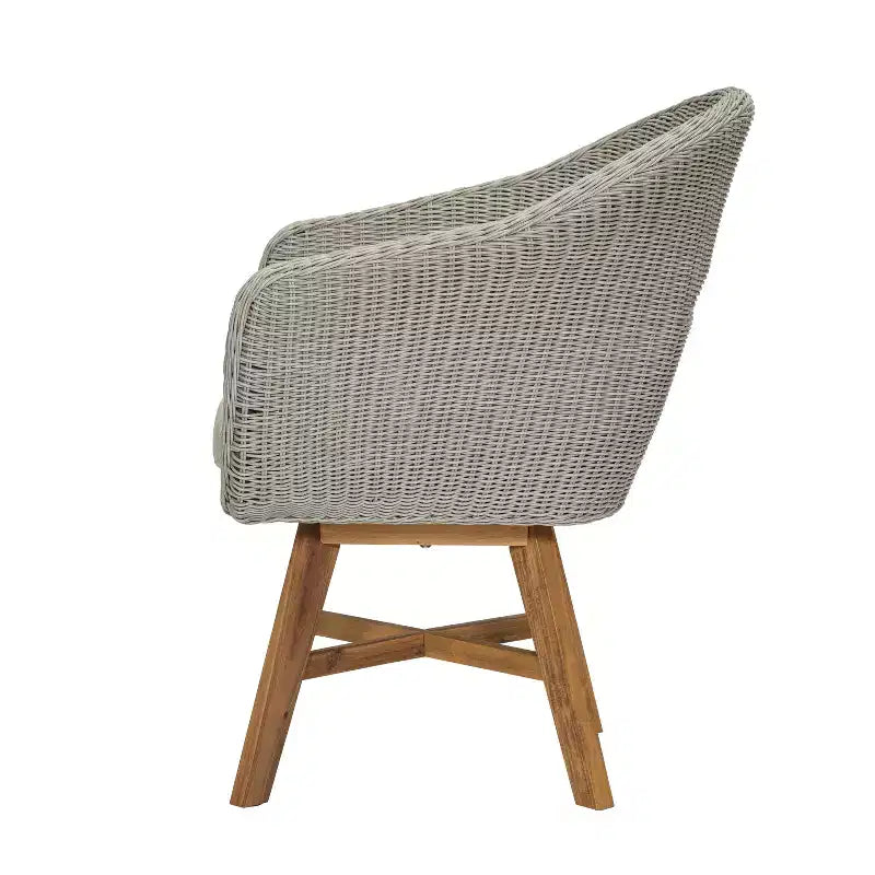 Christopher Knight Home Ione Chaise de salle à manger d'extérieur en aluminium, rotin et acacia avec coussin (lot de 2)