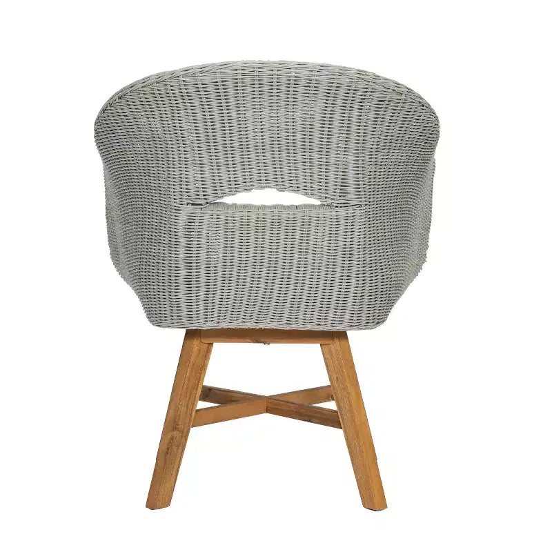 Christopher Knight Home Ione Chaise de salle à manger d'extérieur en aluminium, rotin et acacia avec coussin (lot de 2)