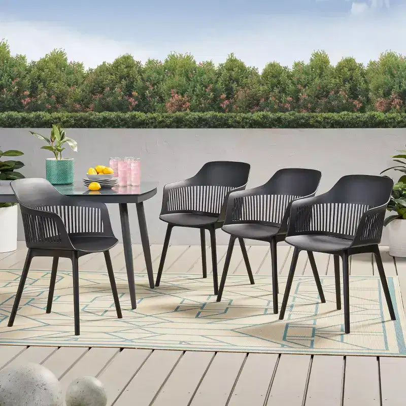 Christopher Knight Home Dahlia Outdoor Modern Dining Chairs (Set of 4)