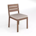Chaise de salle à manger empilable Martha Stewart Bedford pour l'intérieur et l'extérieur avec finition en aluminium brossé effet bois et coussin d'assise toutes saisons