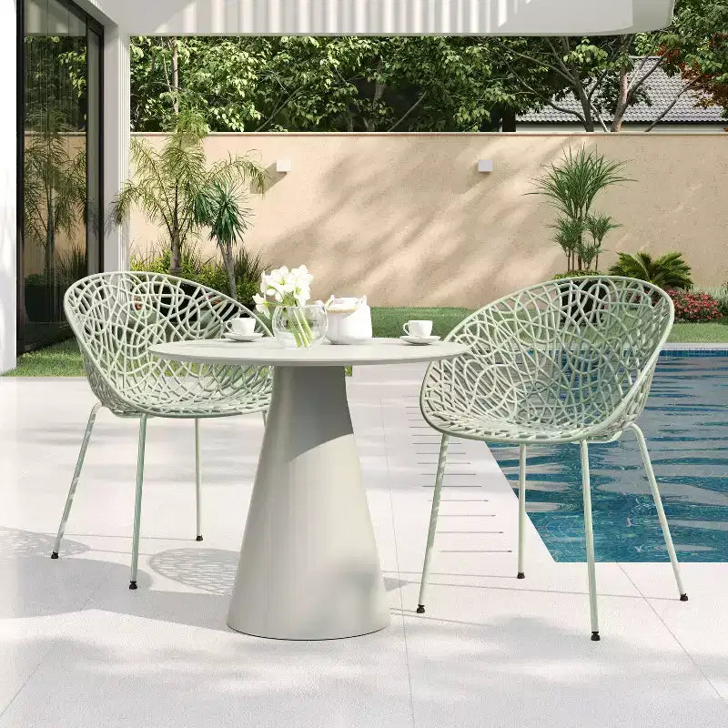 Christopher Knight Home Jaron Chaises de salle à manger modernes, minimalistes, en métal et polypropylène, pour l'extérieur (lot de 2)