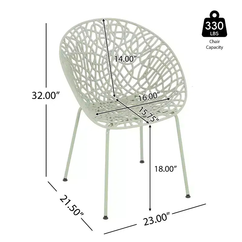 Christopher Knight Home Jaron Chaises de salle à manger modernes, minimalistes, en métal et polypropylène, pour l'extérieur (lot de 2)