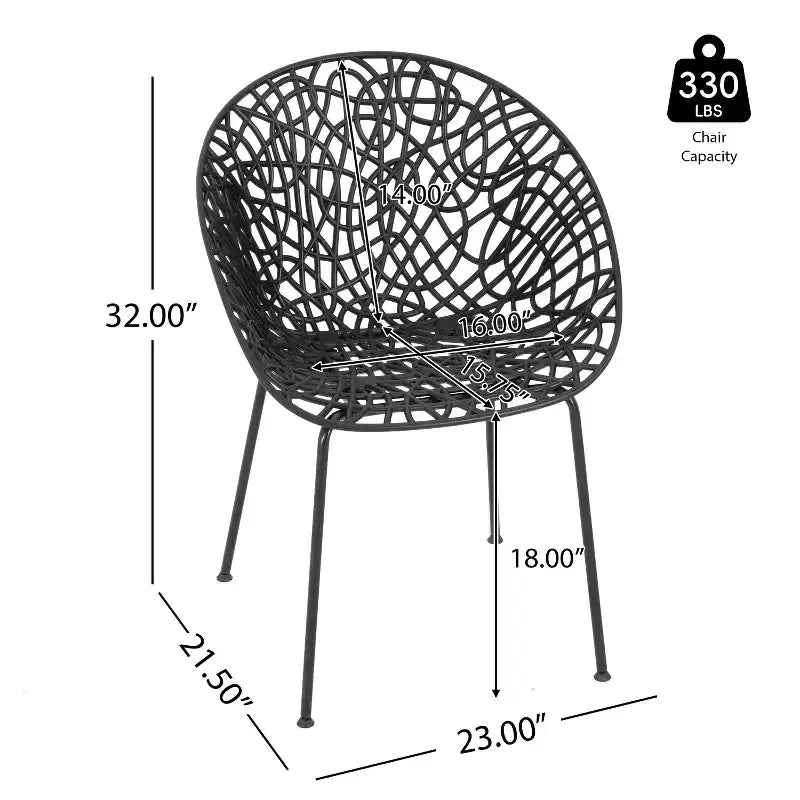 Christopher Knight Home Jaron Chaises de salle à manger modernes, minimalistes, en métal et polypropylène, pour l'extérieur (lot de 2)