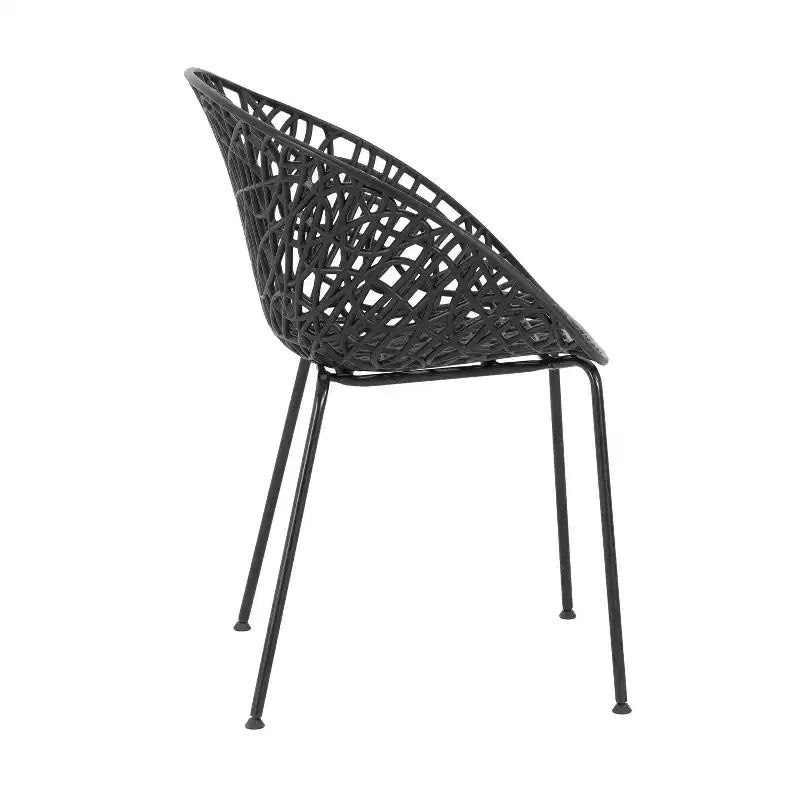 Christopher Knight Home Jaron Chaises de salle à manger modernes, minimalistes, en métal et polypropylène, pour l'extérieur (lot de 2)