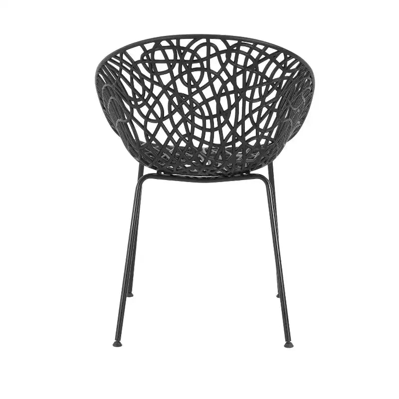 Christopher Knight Home Jaron Chaises de salle à manger modernes, minimalistes, en métal et polypropylène, pour l'extérieur (lot de 2)