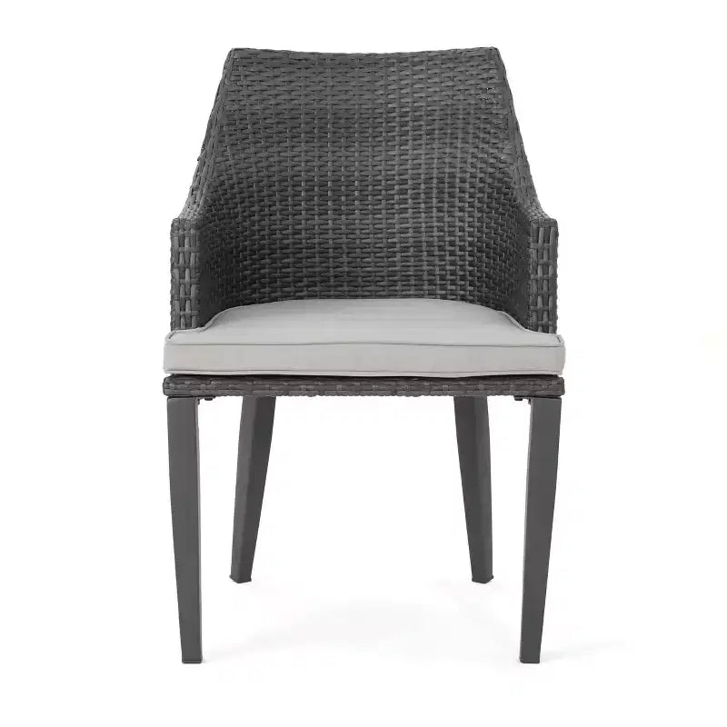 Chaises de salle à manger d'extérieur Christopher Knight Home Hillhurst en osier et fer avec coussins (lot de 2)