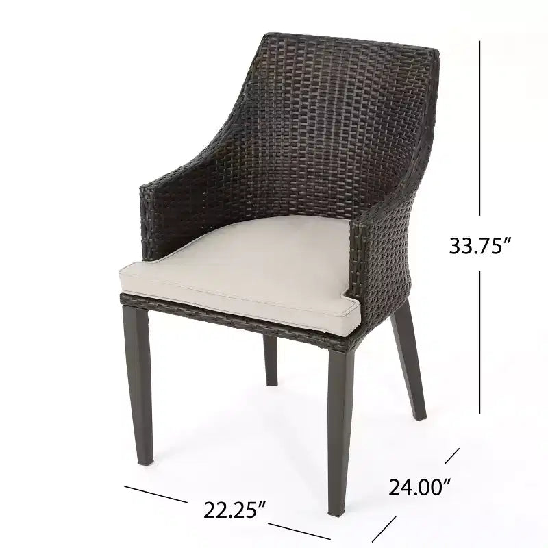 Chaises de salle à manger d'extérieur Christopher Knight Home Hillhurst en osier et fer avec coussins (lot de 2)