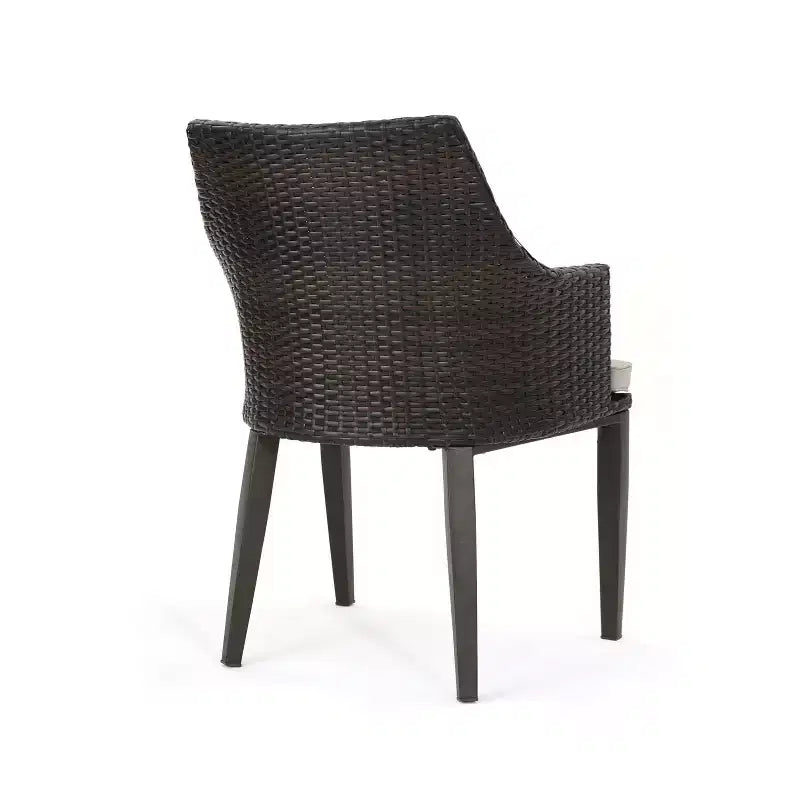 Chaises de salle à manger d'extérieur Christopher Knight Home Hillhurst en osier et fer avec coussins (lot de 2)