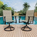 Outdoor Swivel Dining Chairs with Textilene Breathable Back, Swivel Patio Dining Chairs Set of 2, SwivelPatio SlingChairs Set for Poolside Lawn Garde