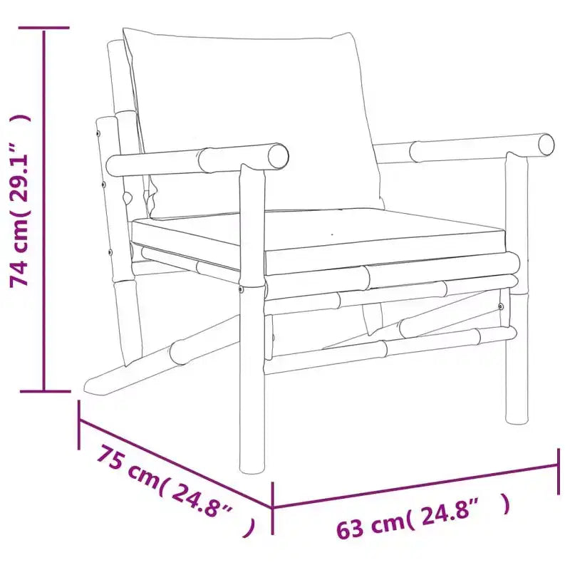 vidaXL Chaises de jardin 2 pcs avec coussins gris foncé Bambou