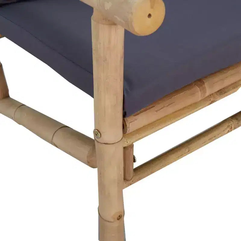 vidaXL Chaises de jardin 2 pcs avec coussins gris foncé Bambou